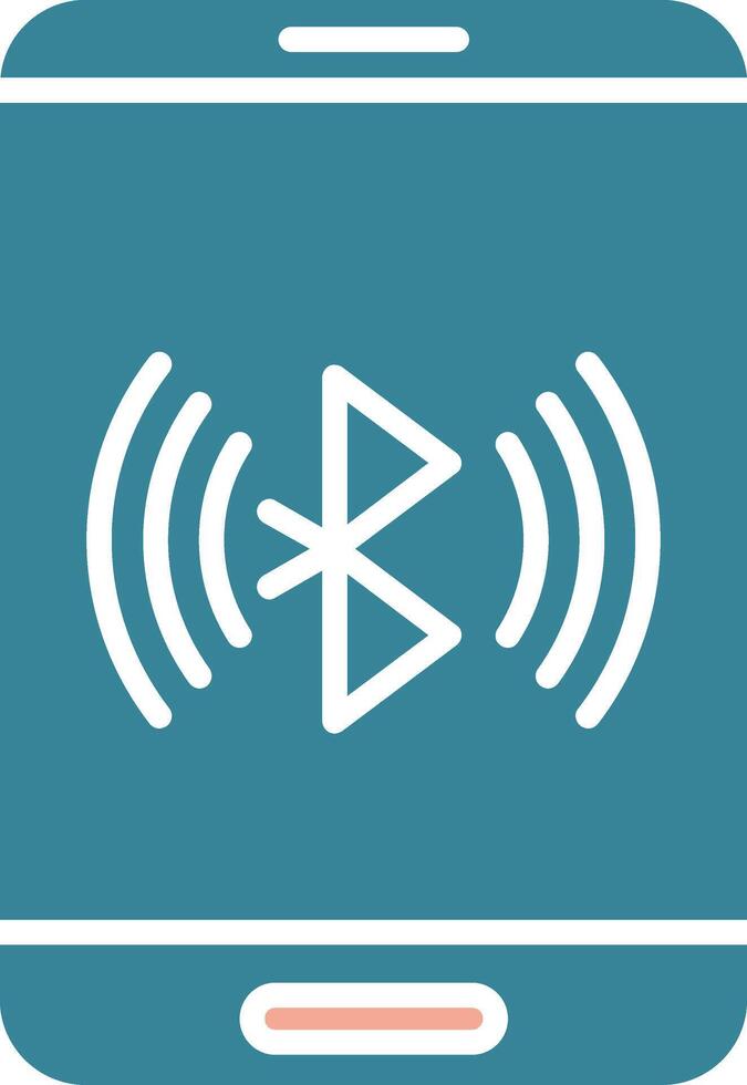 icono de dos colores de glifo de bluetooth vector