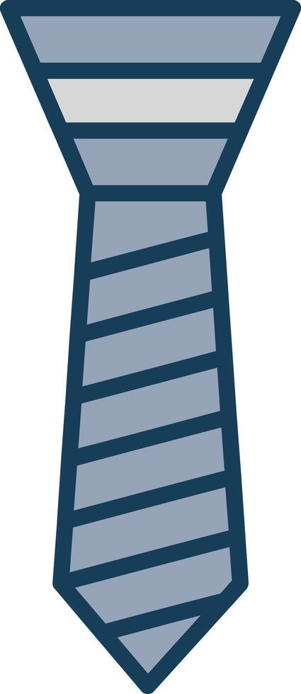 Tie Line Filled Grey Icon vector