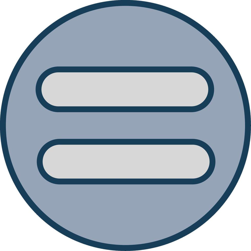 Equal Line Filled Grey Icon vector
