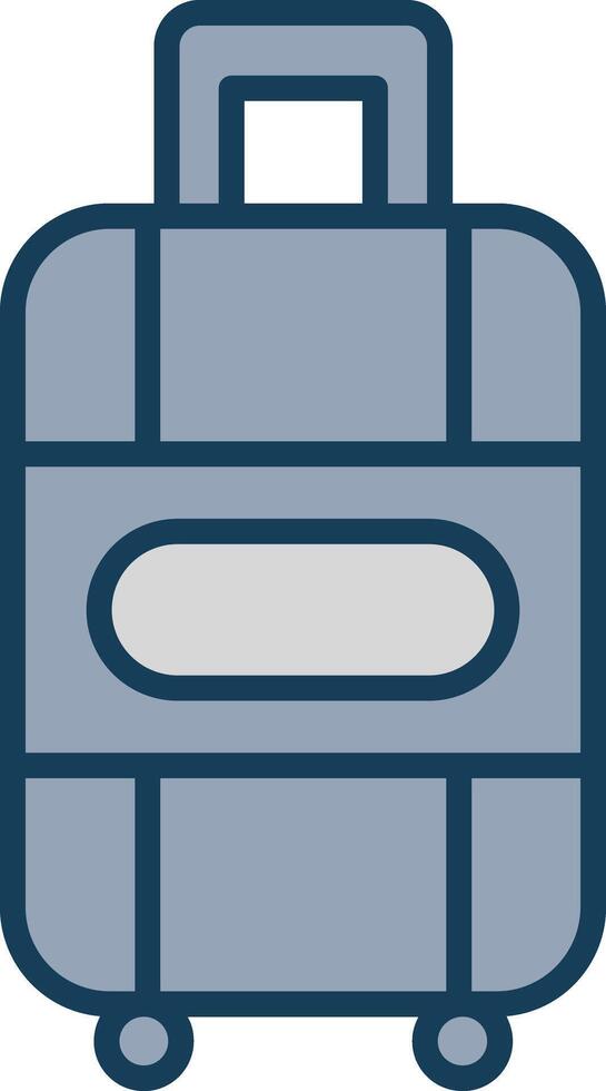 Suitcase Line Filled Grey Icon vector