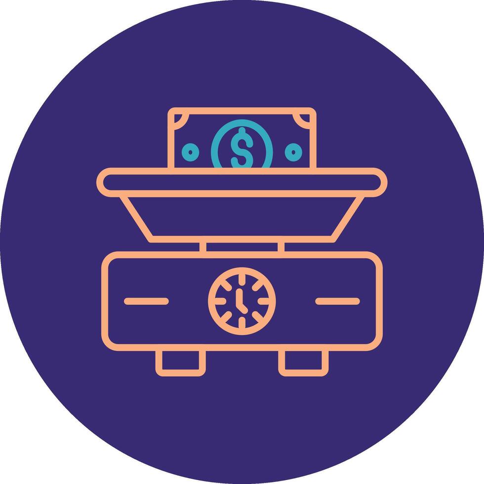 Weighing Scale Line Two Color Circle Icon vector