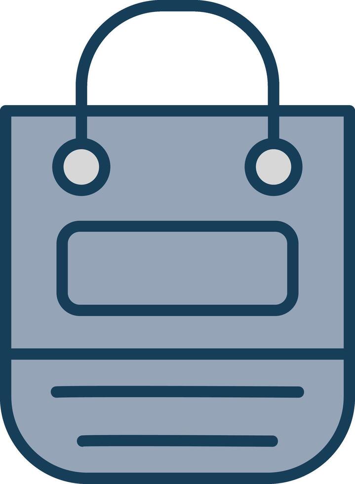 Shopping Bag Line Filled Grey Icon vector