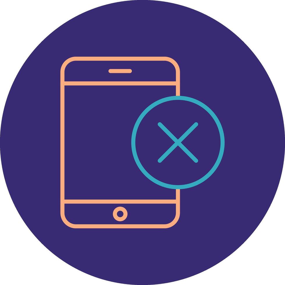 Smartphone Line Two Color Circle Icon vector