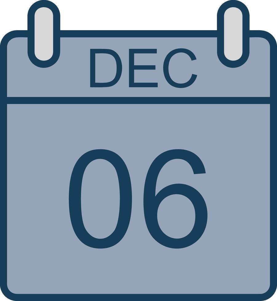 December Line Filled Grey Icon vector