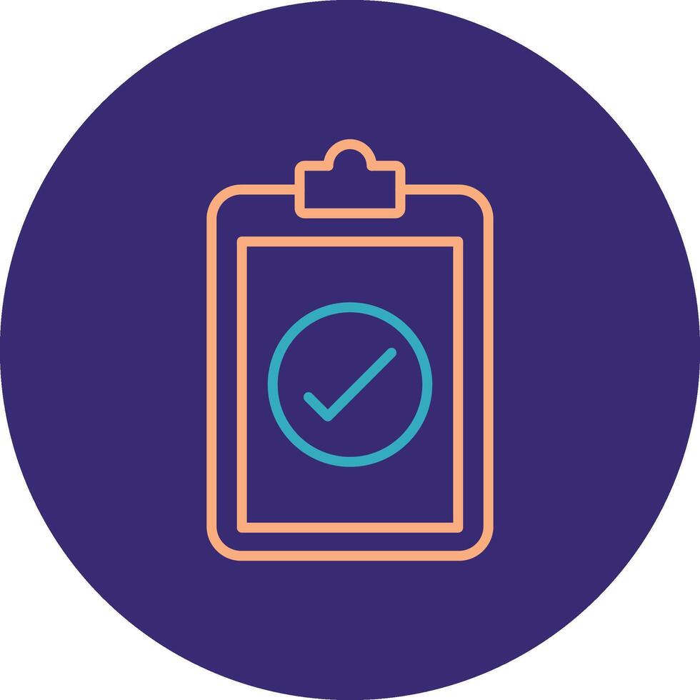 Checked Line Two Color Circle Icon vector