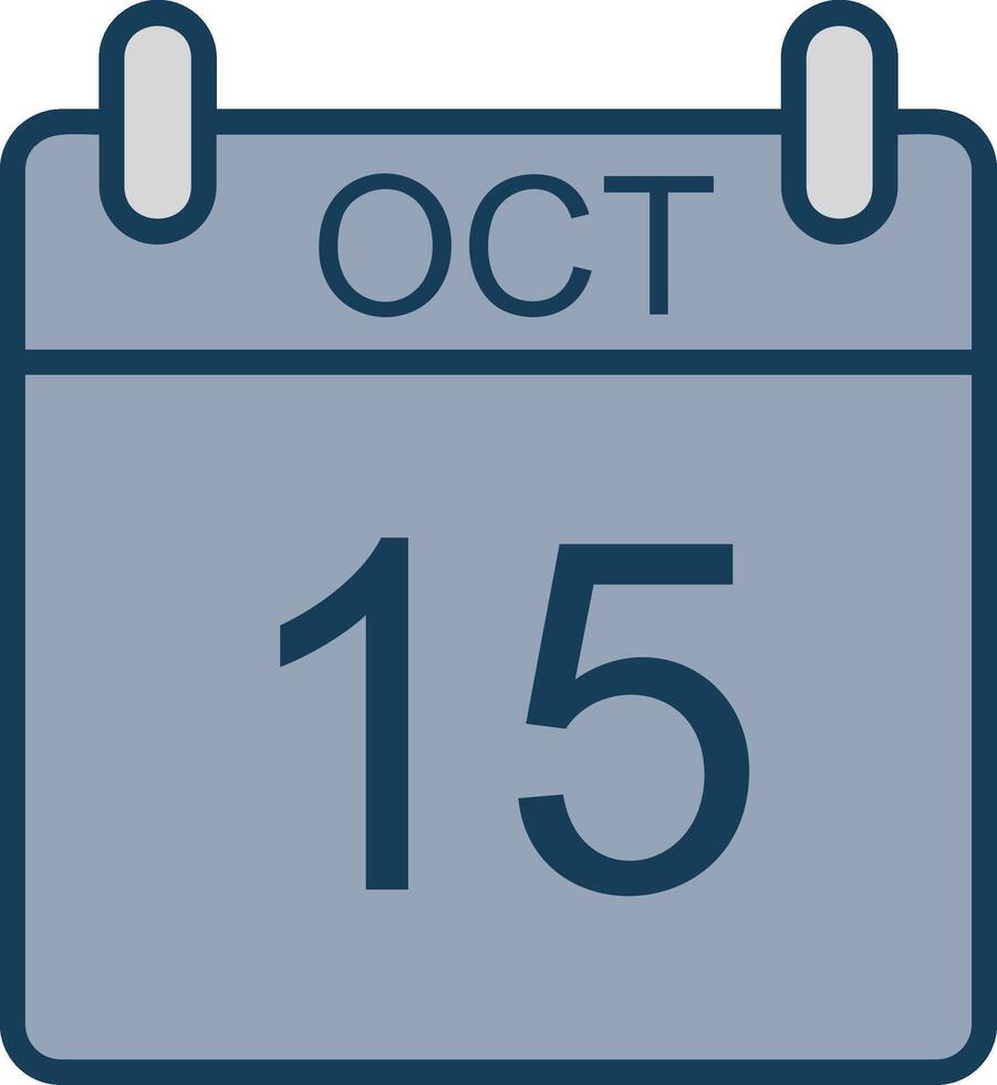 October Line Filled Grey Icon vector