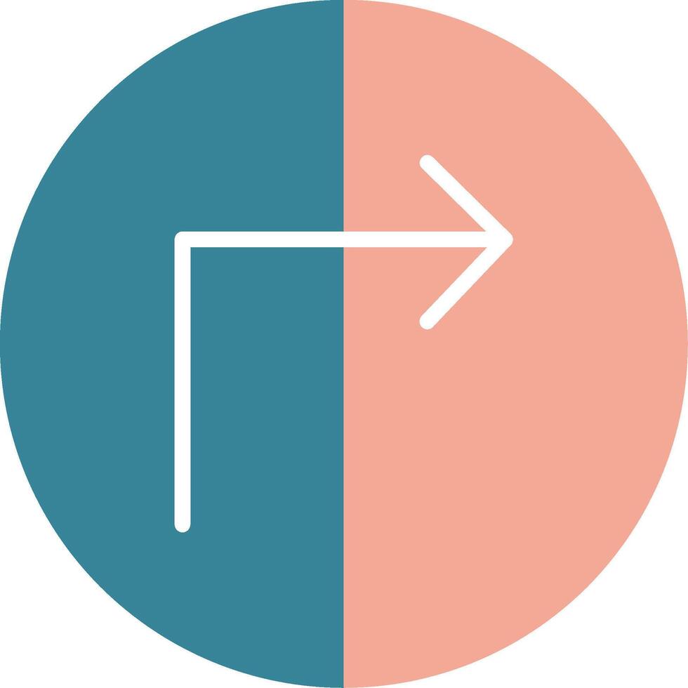 Turn Glyph Two Color Icon vector