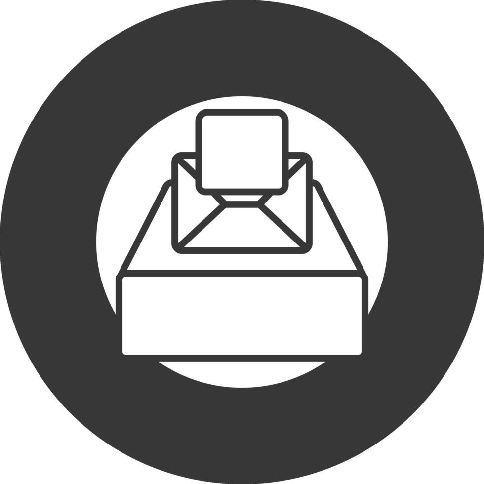 Project Inbox Glyph Inverted Icon vector