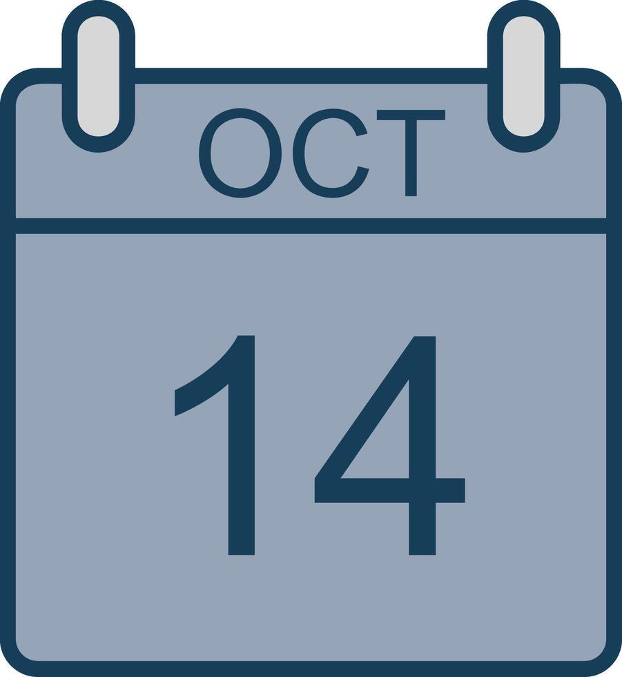October Line Filled Grey Icon vector