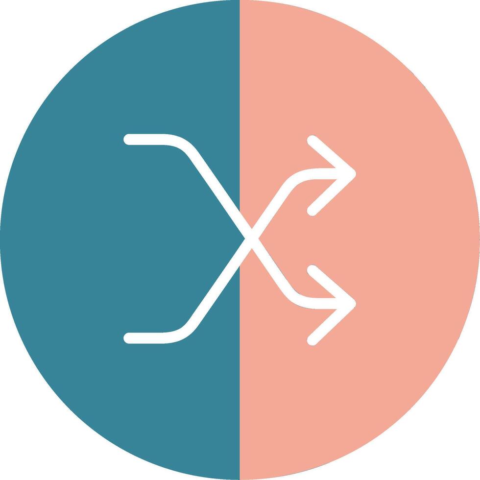 Shuffle Glyph Two Color Icon vector