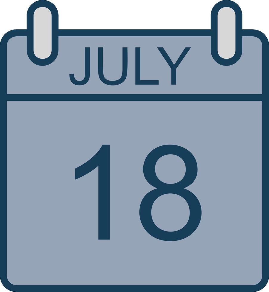 July Line Filled Grey Icon vector