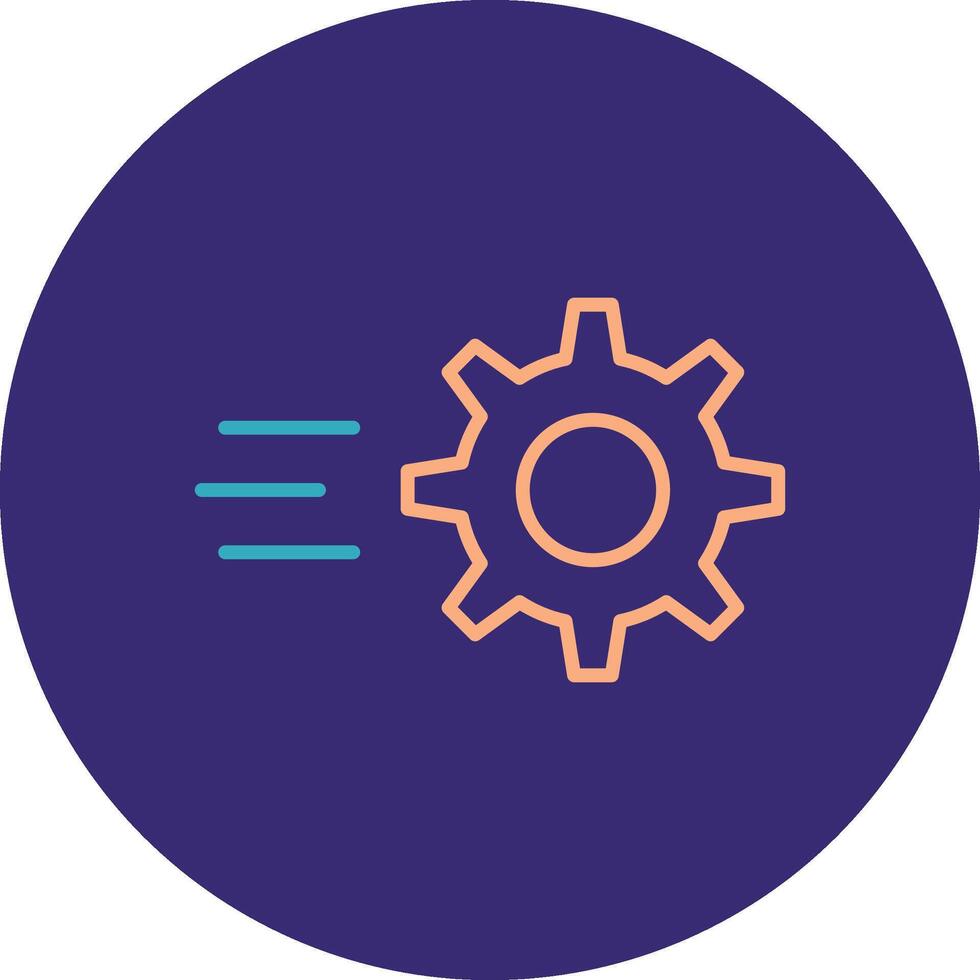 Gear Line Two Color Circle Icon vector