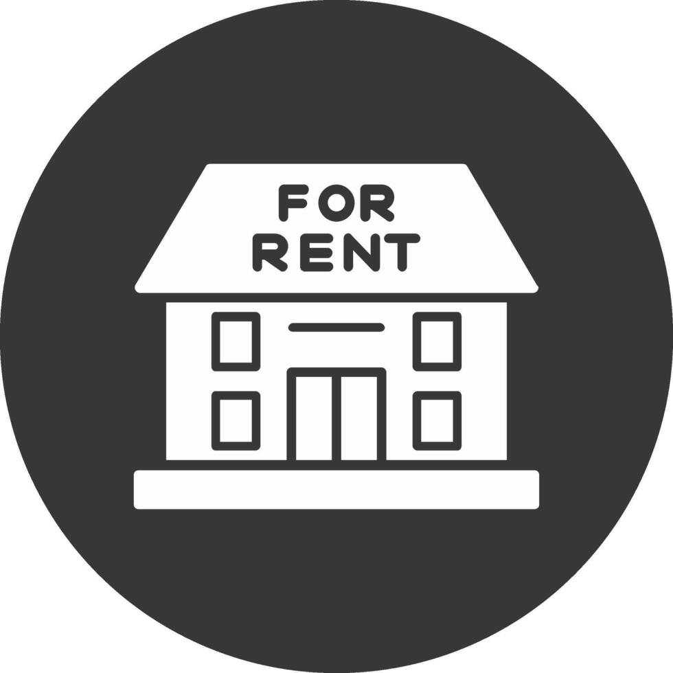 For Rent Glyph Inverted Icon vector