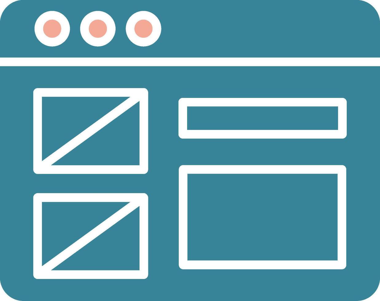 Wireframe Glyph Two Color Icon vector