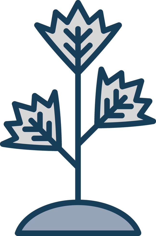 Parsley Line Filled Grey Icon vector