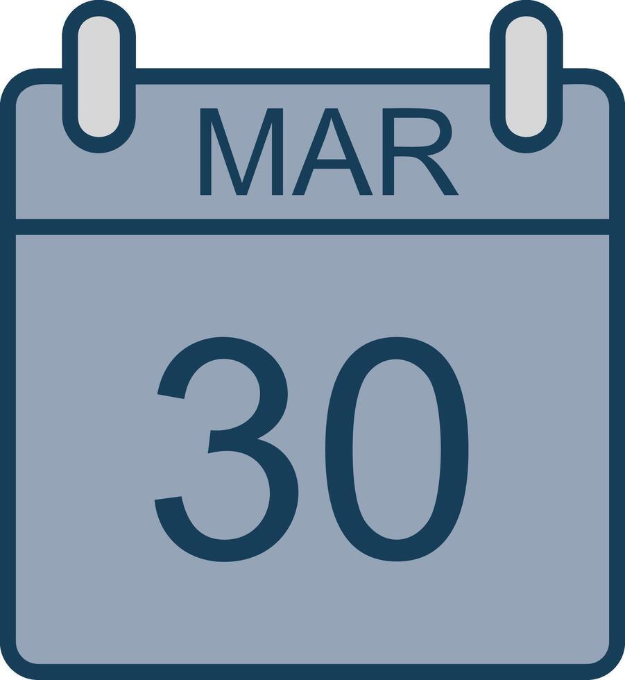 March Line Filled Grey Icon vector