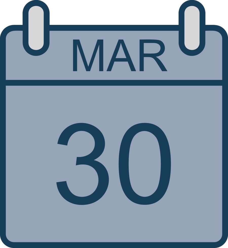 marzo línea lleno gris icono vector