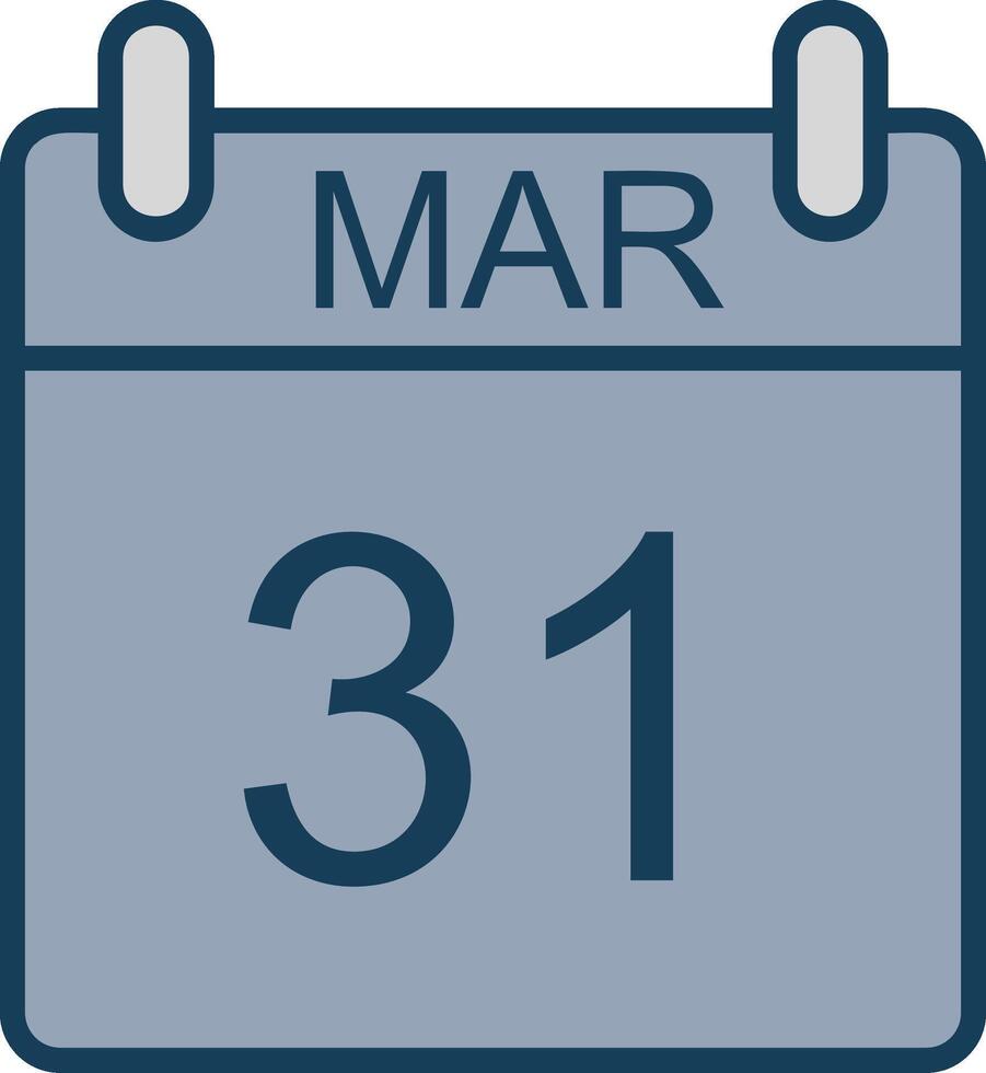 March Line Filled Grey Icon vector