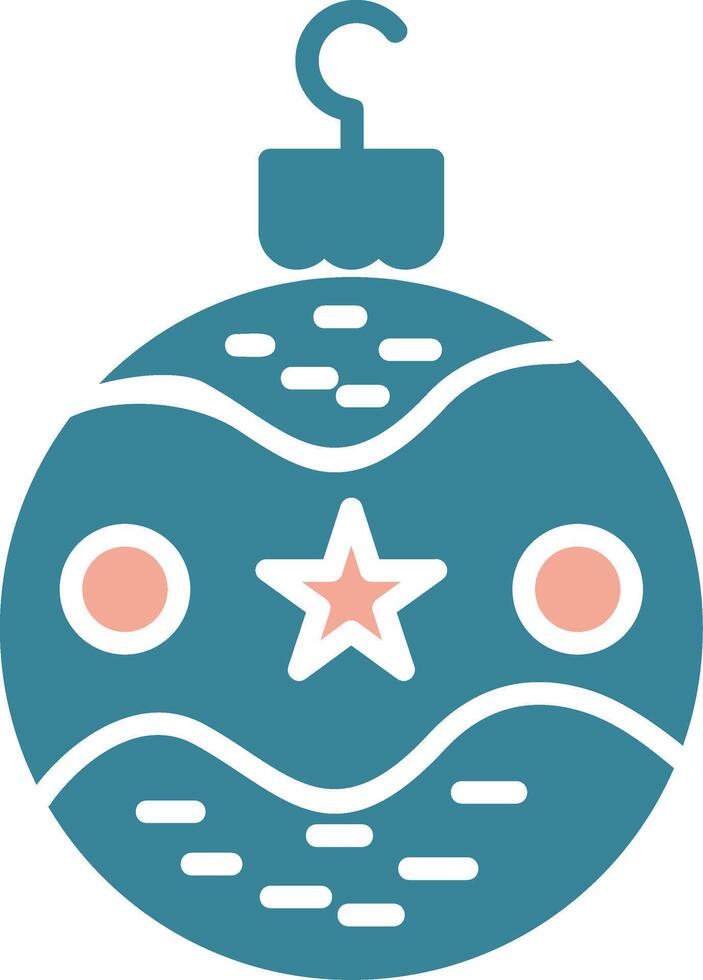 Bauble Glyph Two Color Icon vector