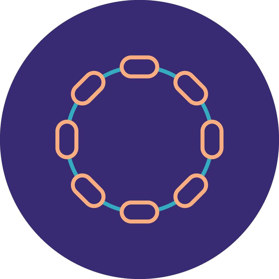 Chain Line Two Color Circle Icon vector