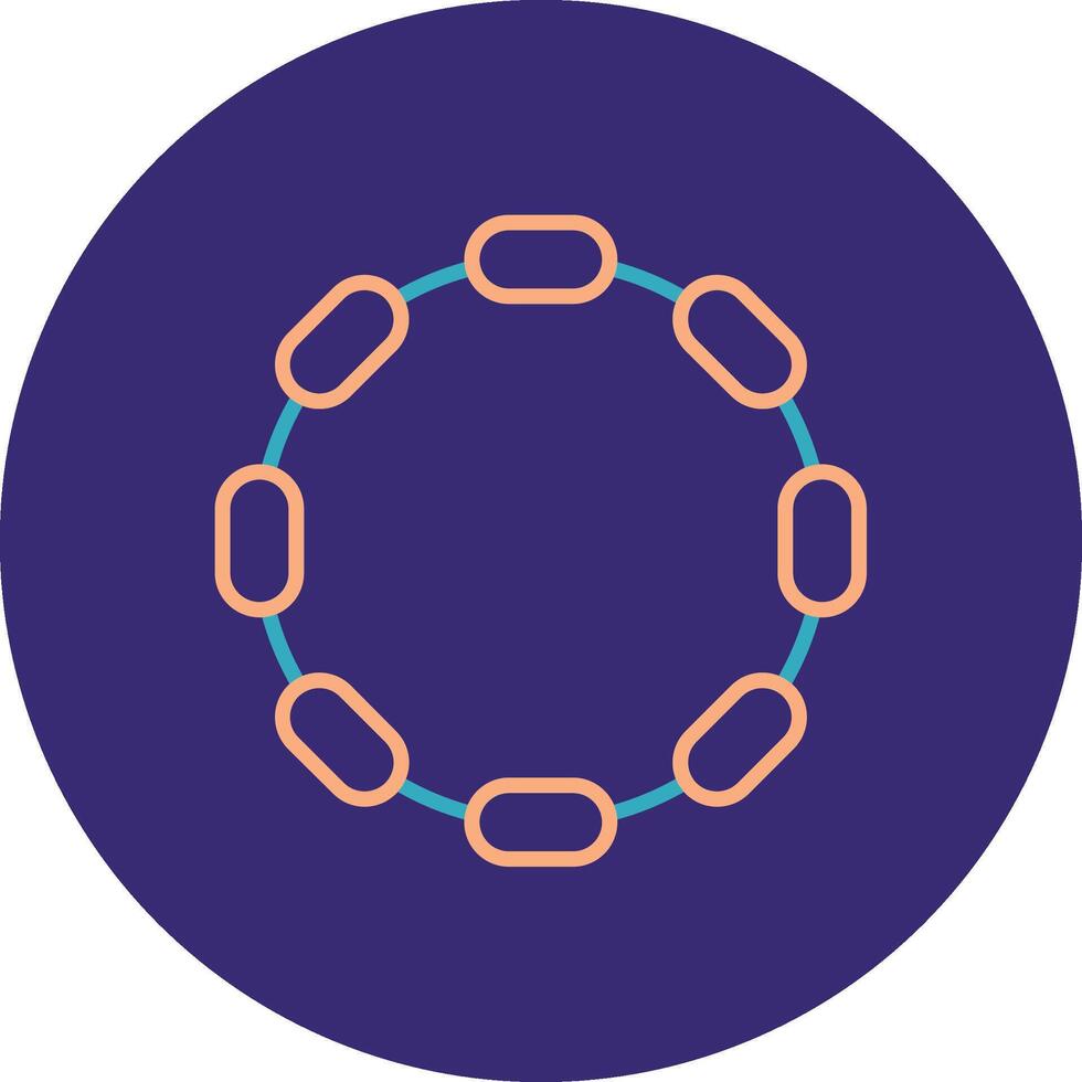 Chain Line Two Color Circle Icon vector