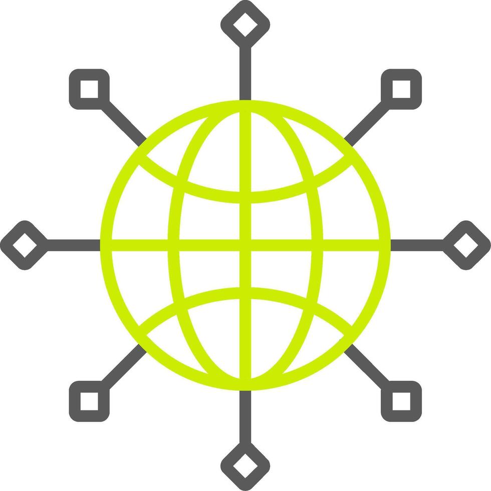 Global Connect Line Two Color Icon vector