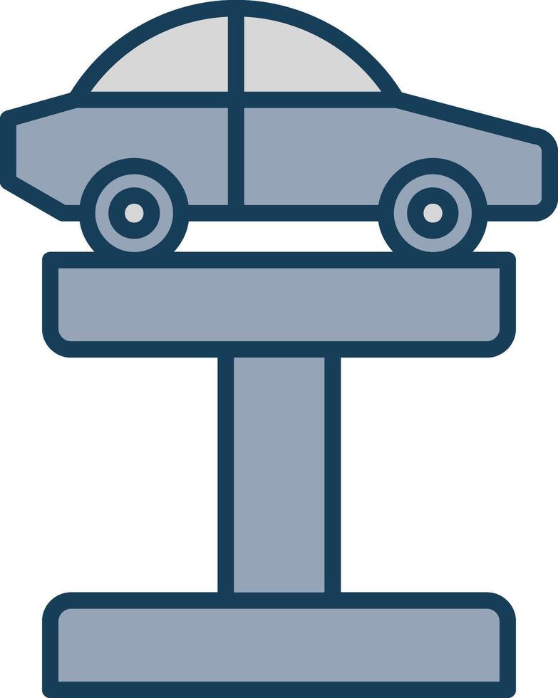 Car Jack Line Filled Grey Icon vector