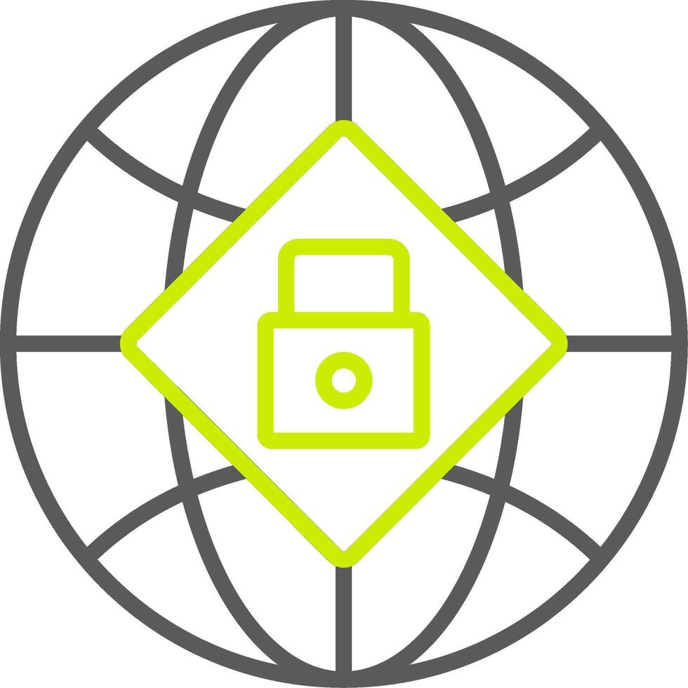 Global Security Line Two Color Icon vector