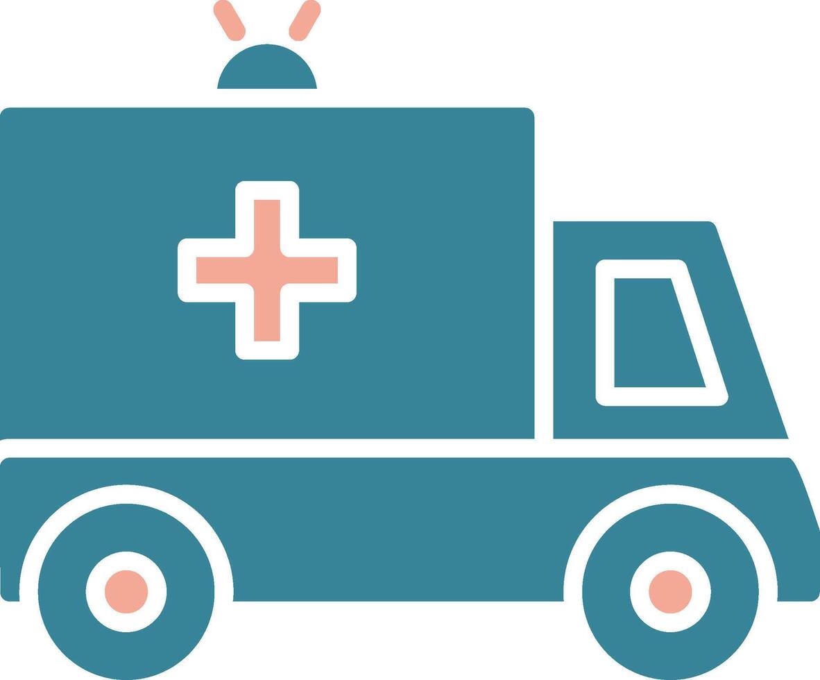 Ambulance Glyph Two Color Icon vector