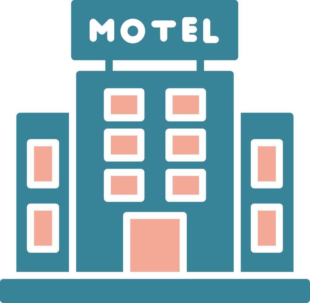 Motel Glyph Two Color Icon vector
