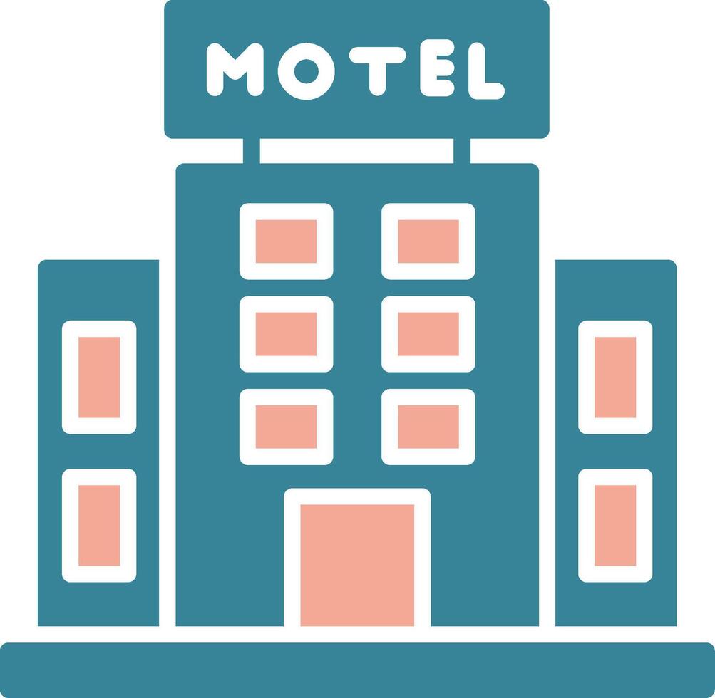 Motel Glyph Two Color Icon vector