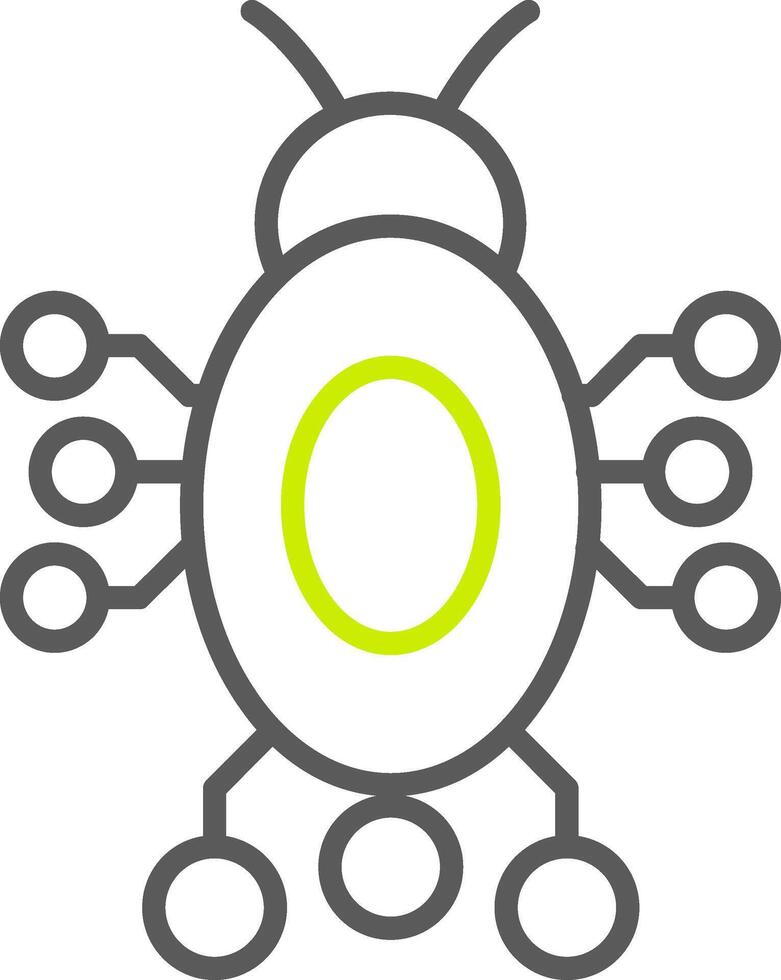 Digital Bug Line Two Color Icon vector