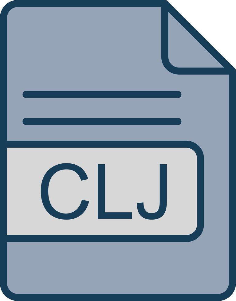 CLJ File Format Line Filled Grey Icon vector