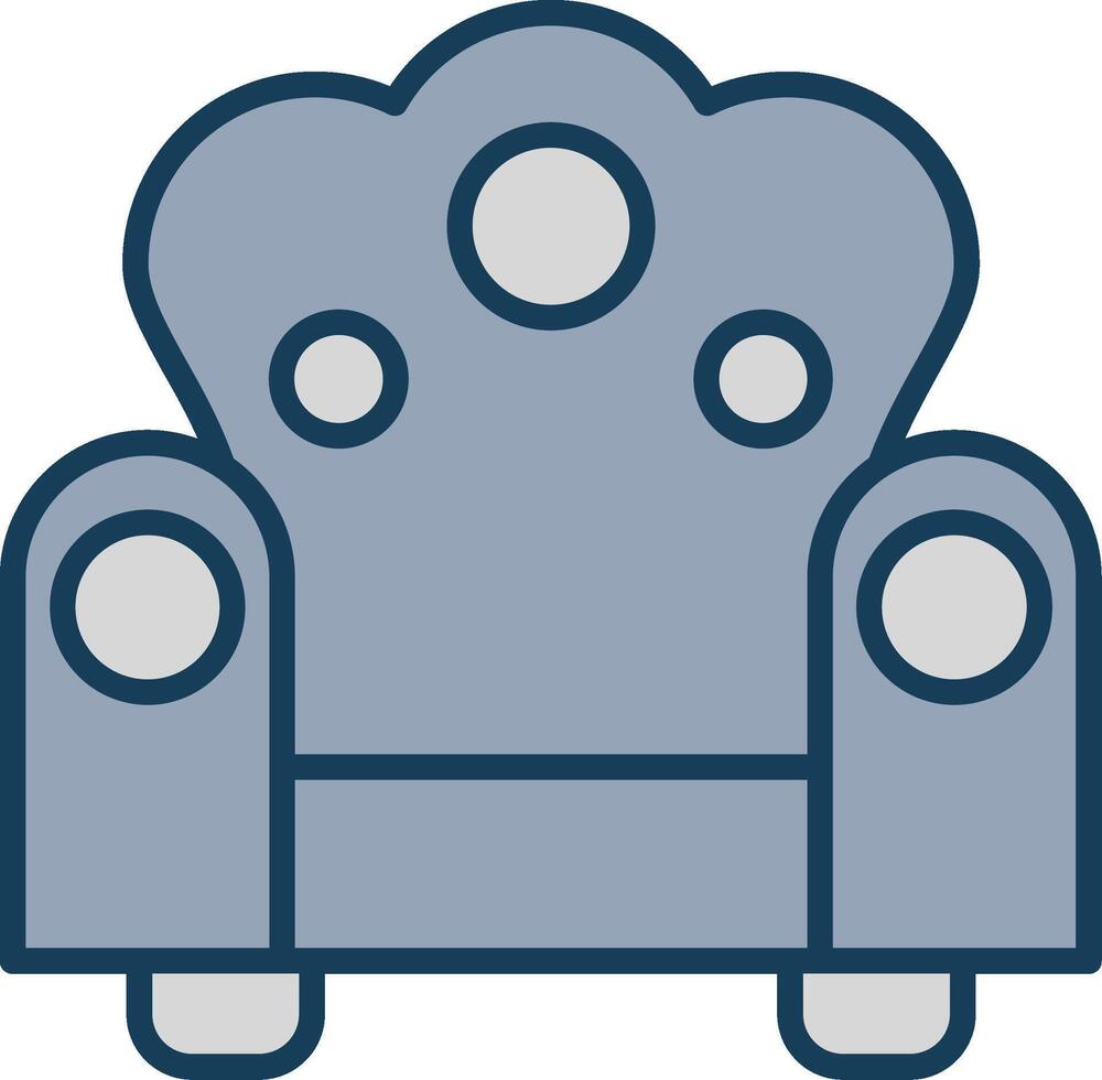 Throne Line Filled Grey Icon vector