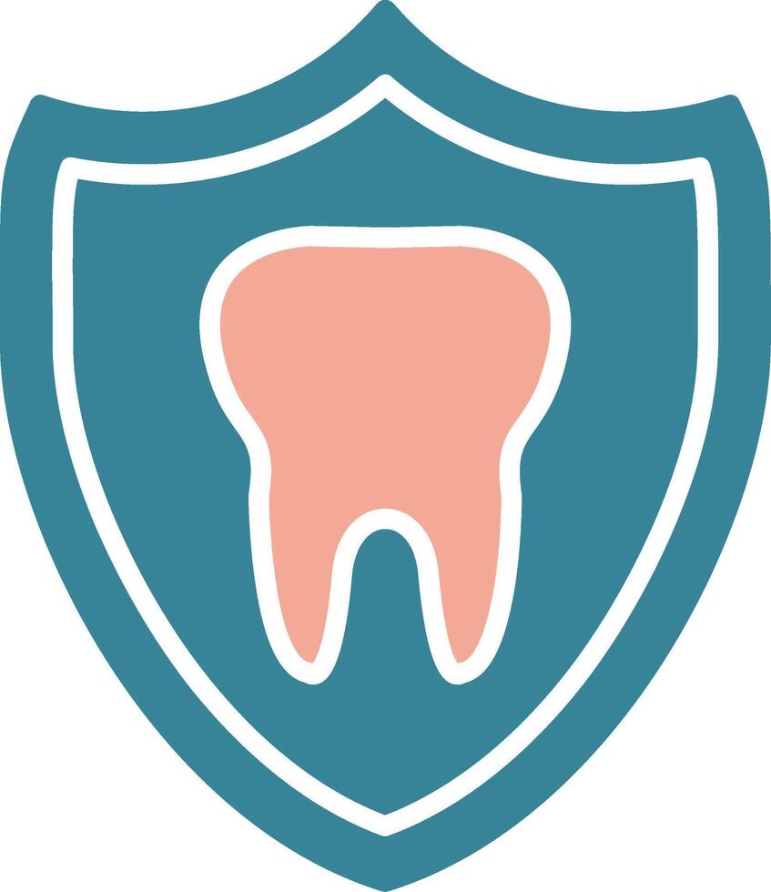 Tooth Glyph Two Color Icon vector