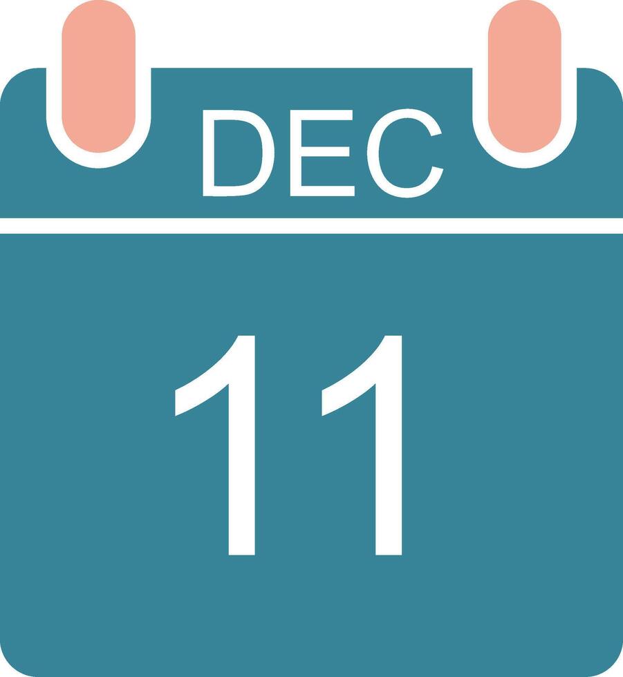 December Glyph Two Color Icon vector