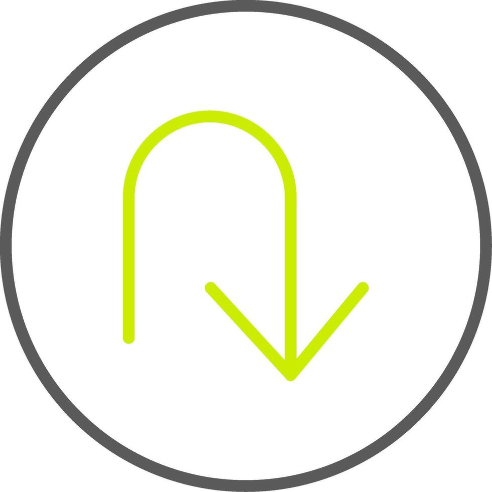 U Turn Line Two Color Icon vector