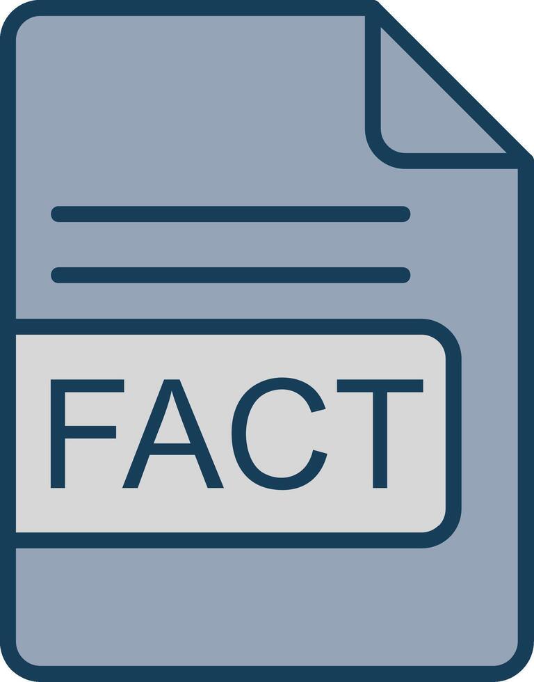 FACT File Format Line Filled Grey Icon vector