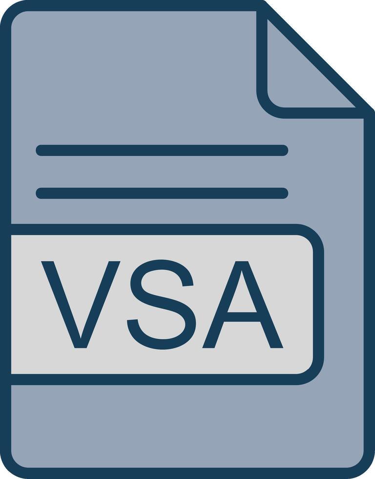 VSA File Format Line Filled Grey Icon vector