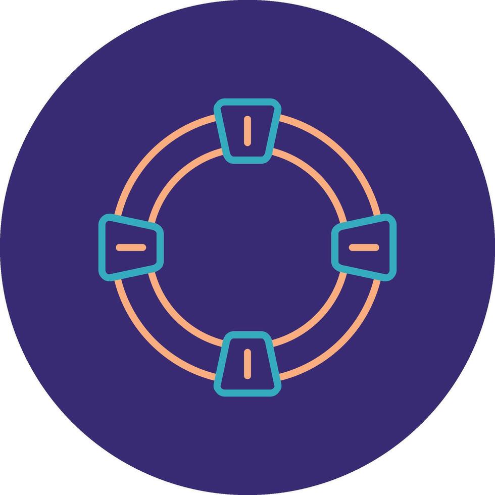 Life Saver Line Two Color Circle Icon vector