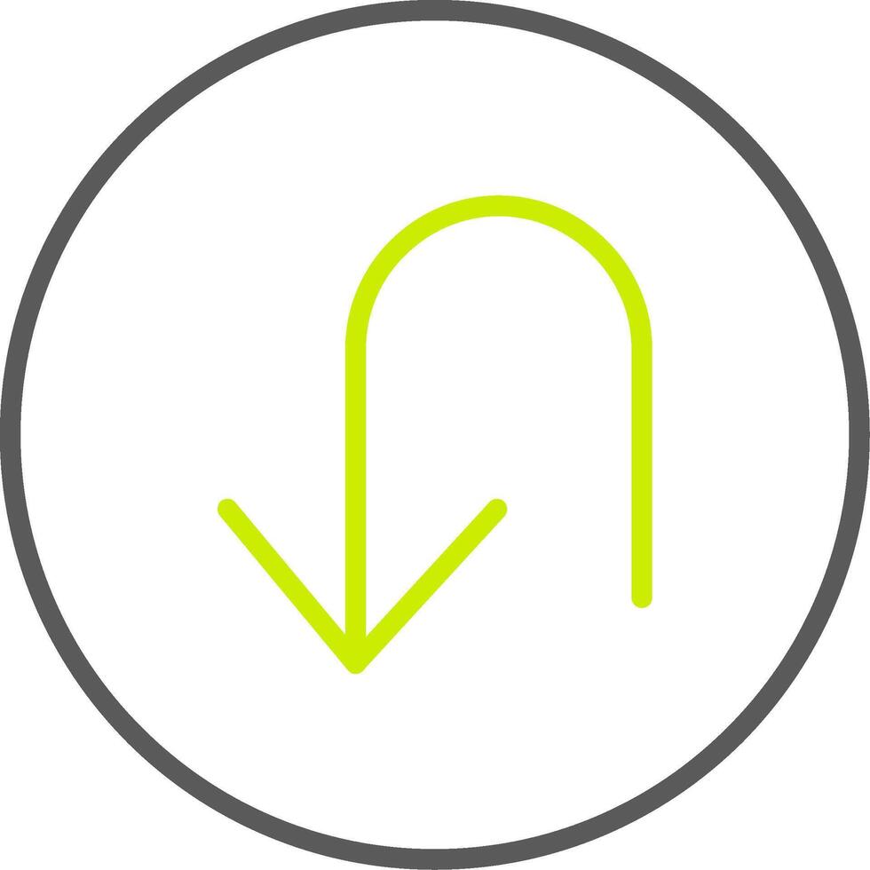 U Turn Line Two Color Icon vector
