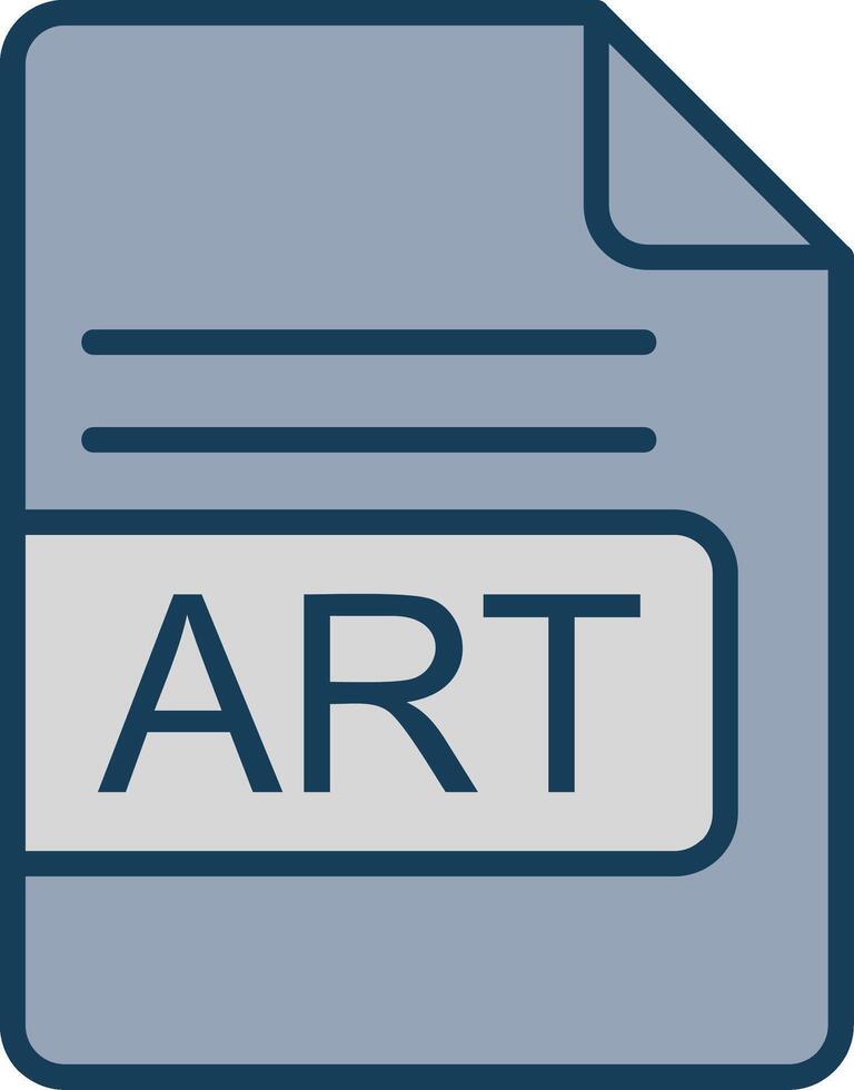 ART File Format Line Filled Grey Icon vector