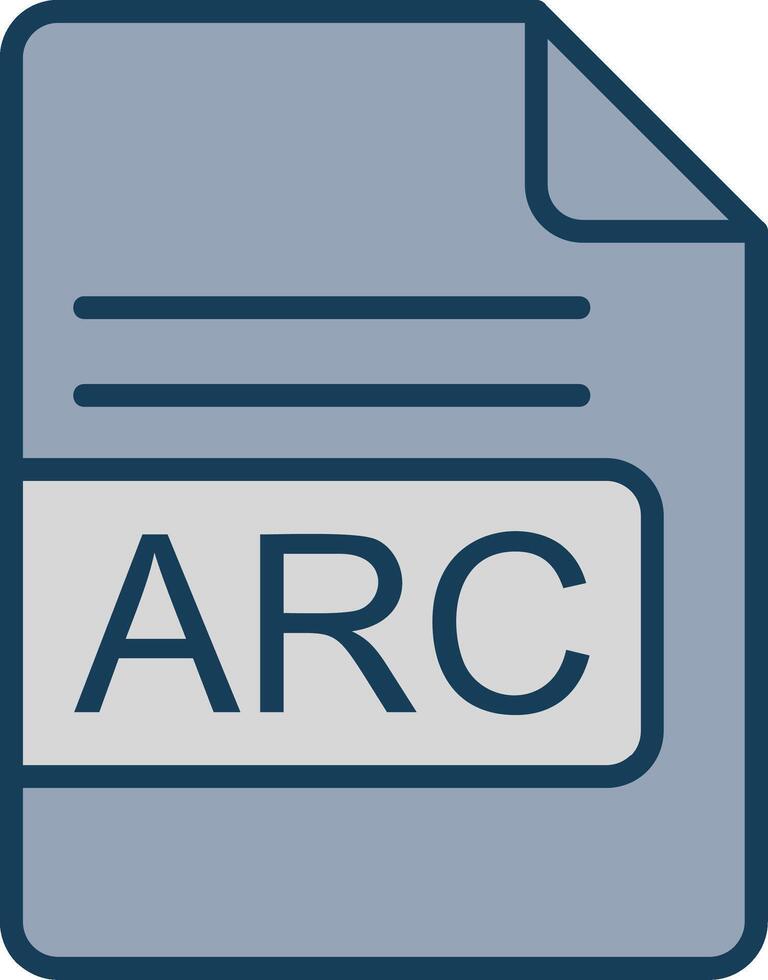 ARC File Format Line Filled Grey Icon vector