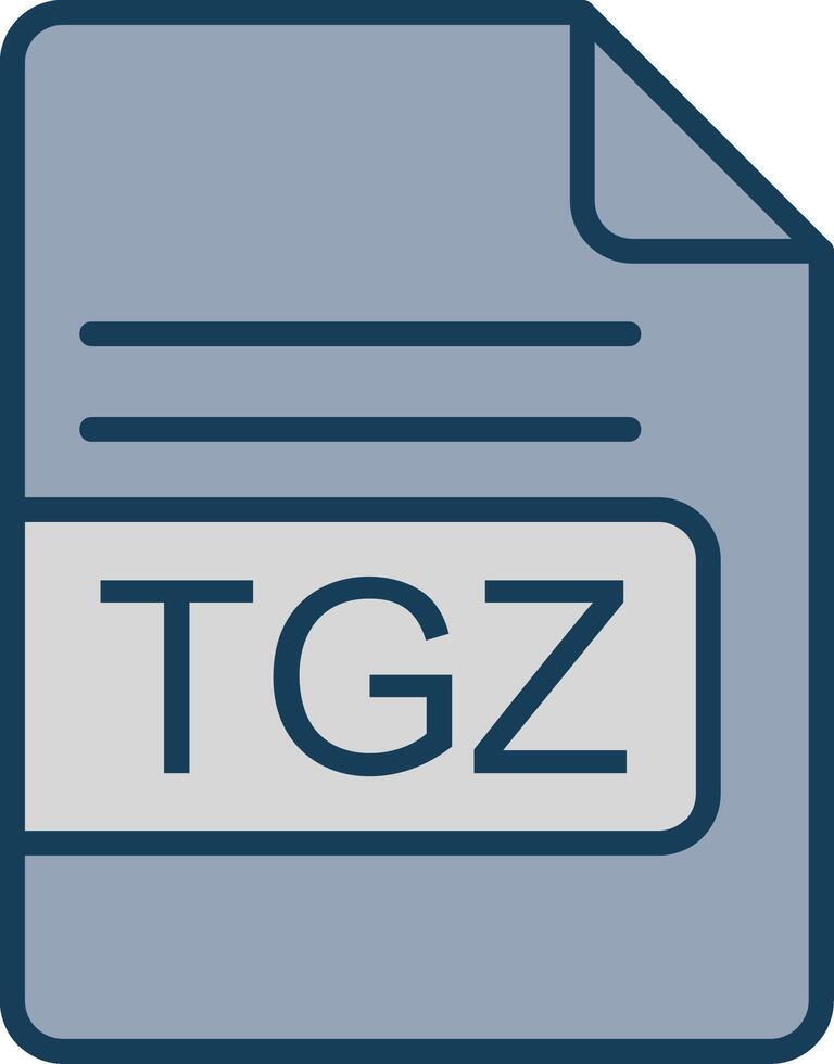 TGZ File Format Line Filled Grey Icon vector