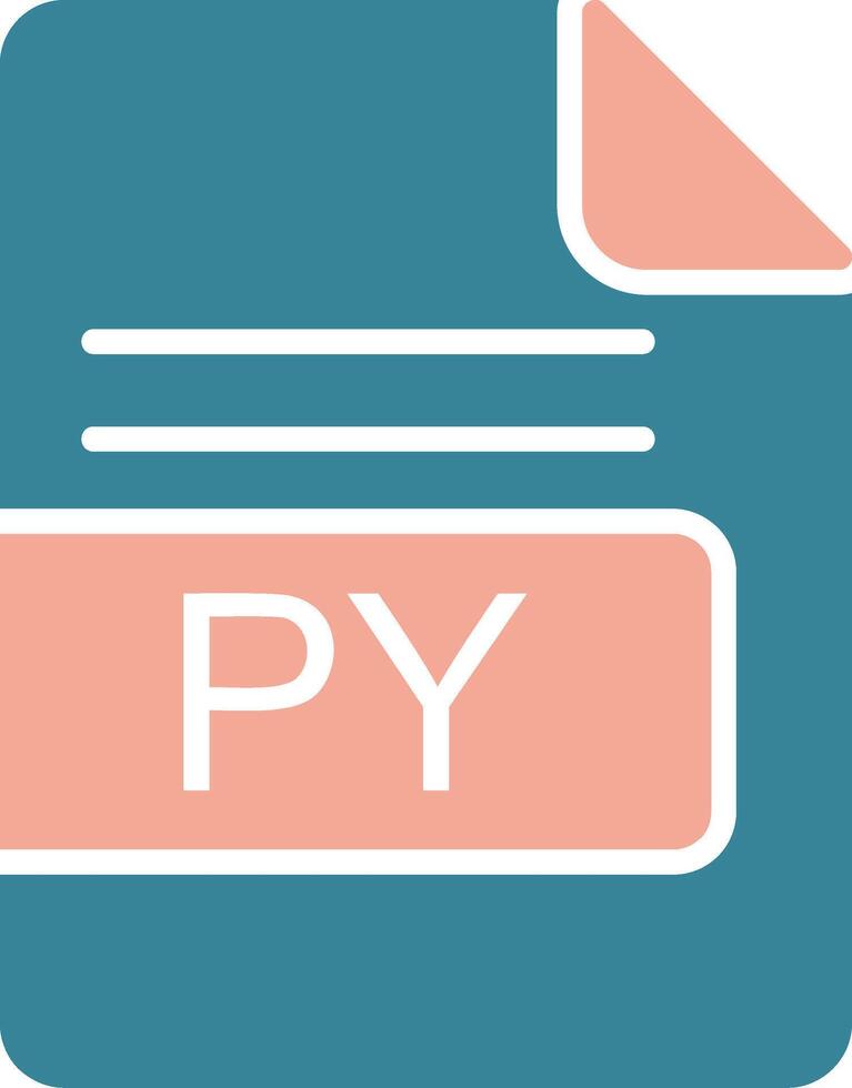 PY File Format Glyph Two Color Icon vector