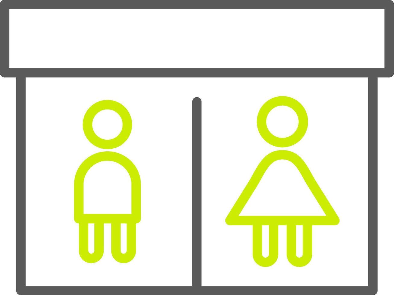 Public Toilet Line Two Color Icon vector