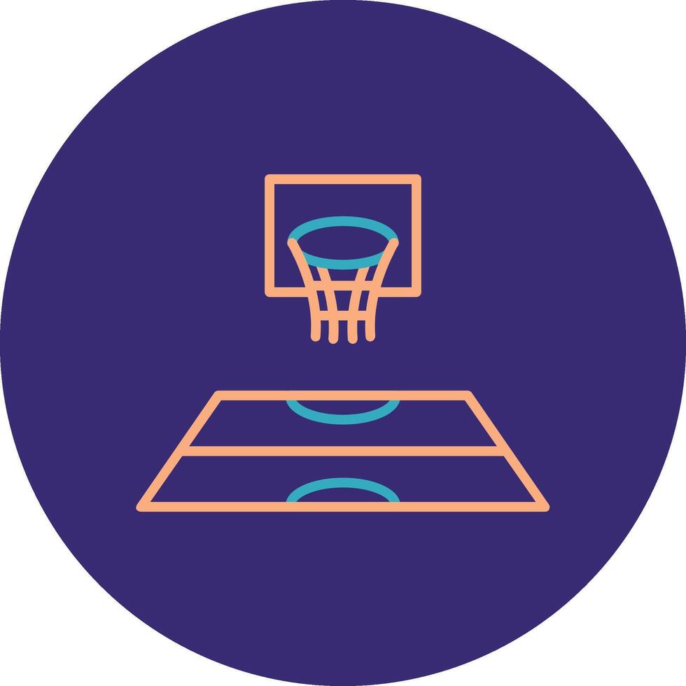 Sports Hall Line Two Color Circle Icon vector