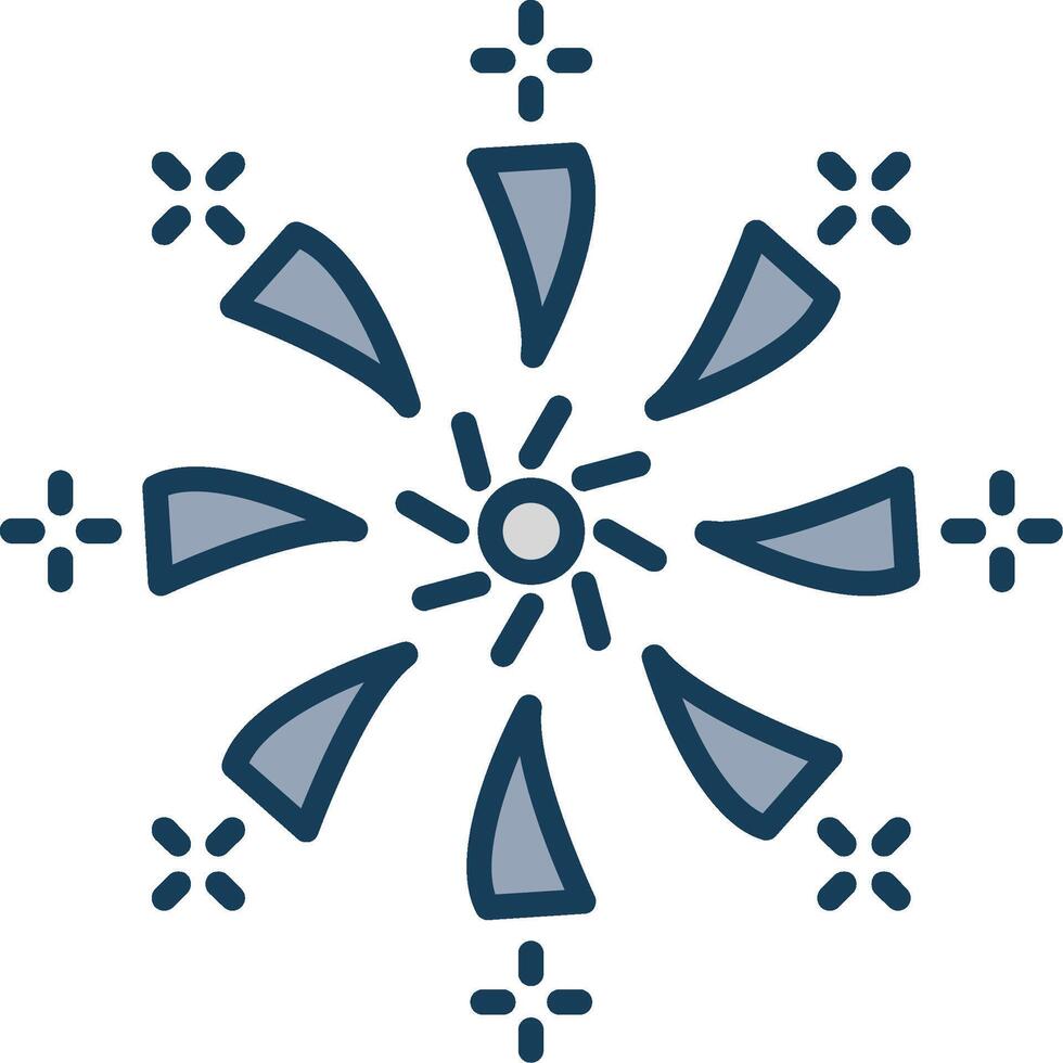 Firework Line Filled Grey Icon vector