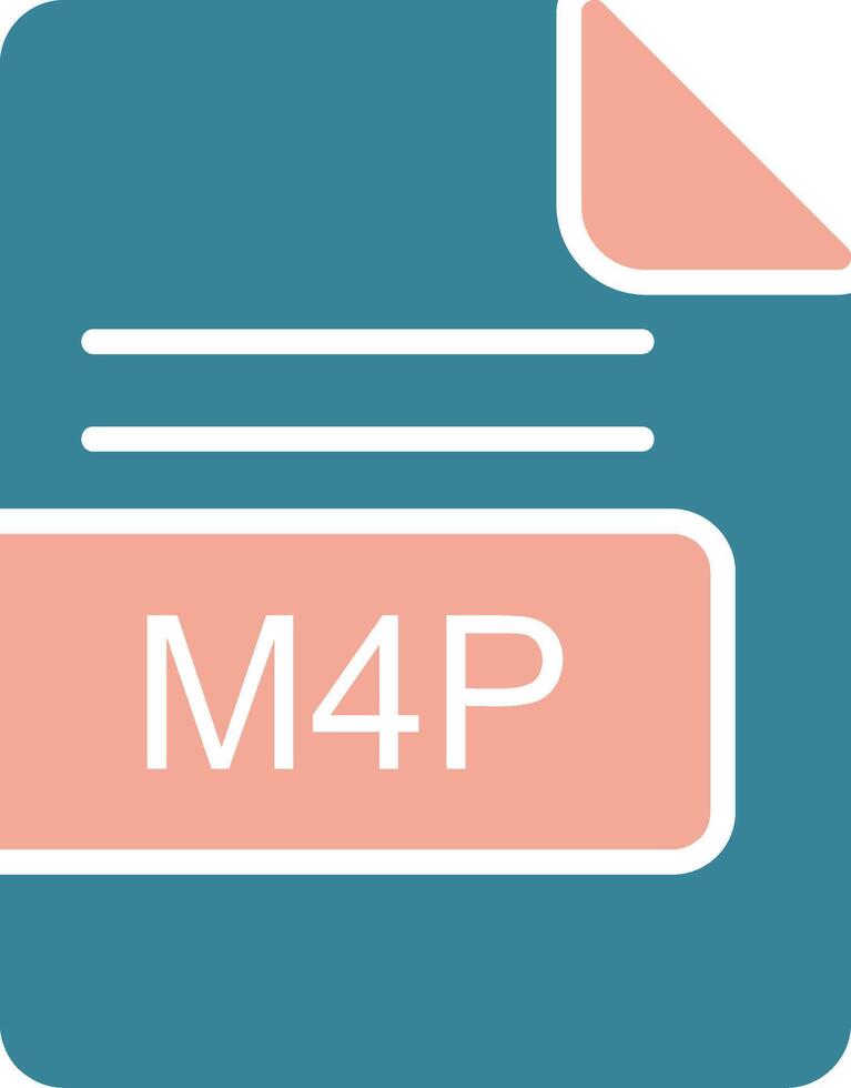M4P File Format Glyph Two Color Icon vector
