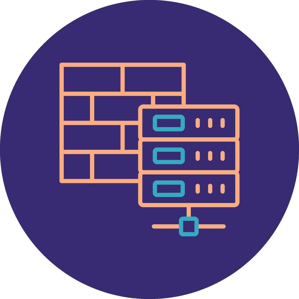 Firewall Line Two Color Circle Icon vector